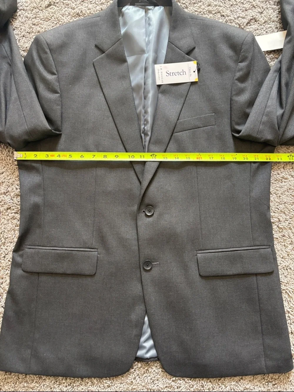 J.M. Haggar Men's Classic Fit Stretch Suit Jacket in Dark Gray Heather